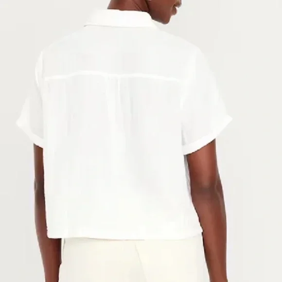 Old Navy Crinkle Gauze Loose Button-Down Shirt - Picture 8 of 8